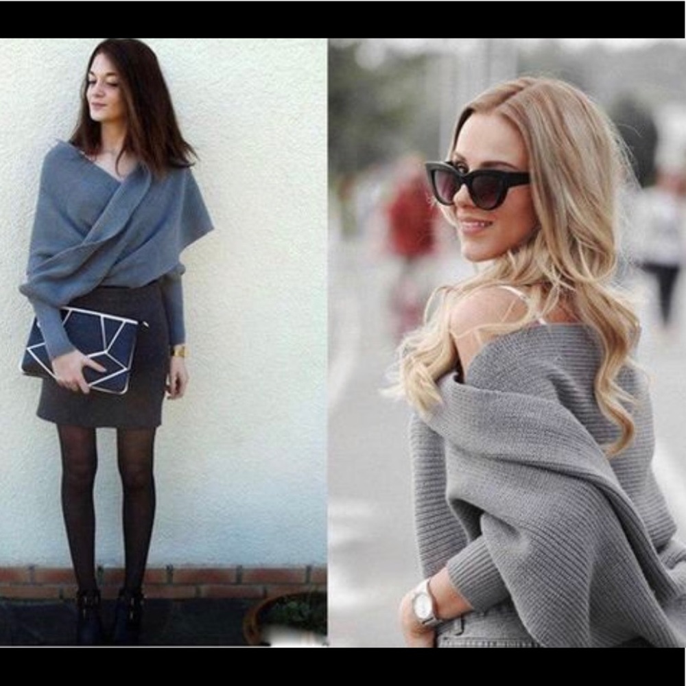 V-neck wrap around knitted sweater